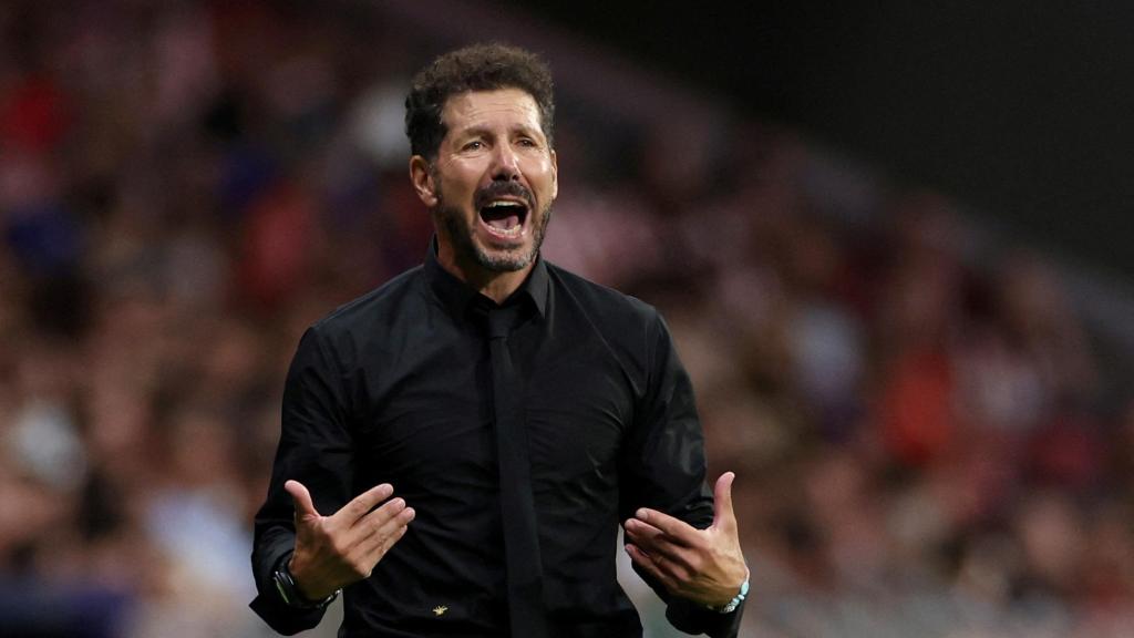 Simeone, durante el partido contra el Girona en el Metropolitano.