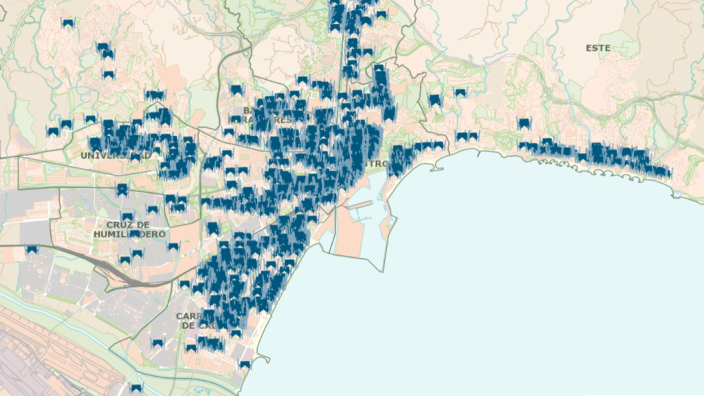 Imagen del mapa con todos los establecimientos ya registrados.