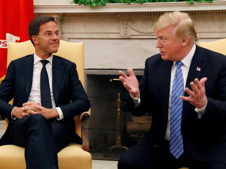 Mark Rutte y Donald Trump, en una visita del holandés a la Casa Blanca en 2018.