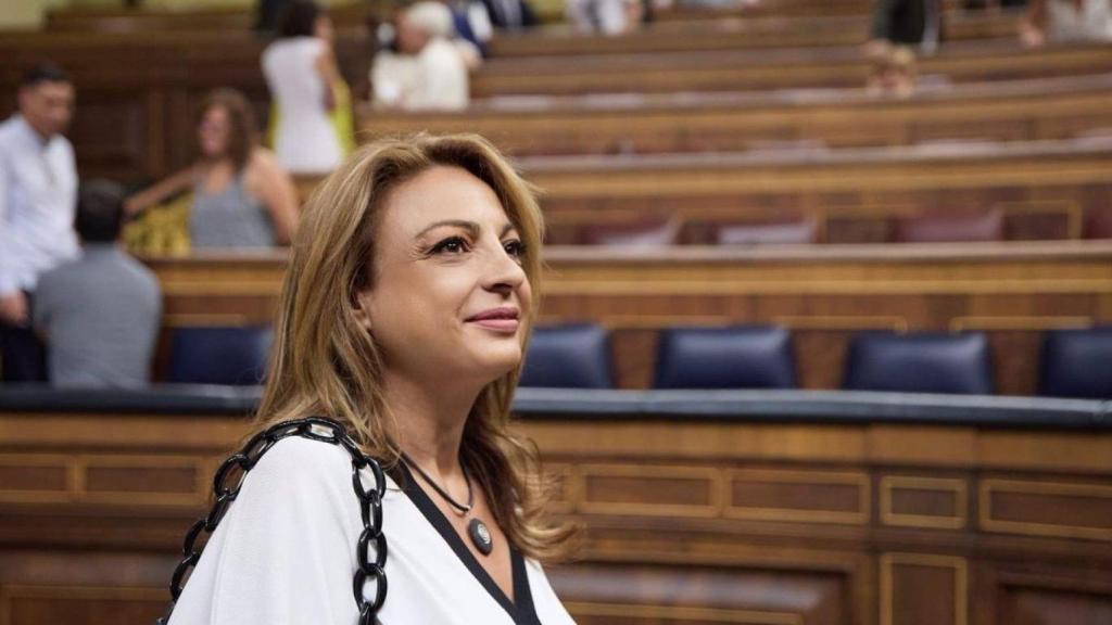 La diputada de Coalición Canaria, Cristina Valido, a su llegada al Congreso.