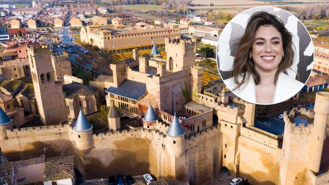 El pueblo de Olite junto a una foto de Blanca Suárez.