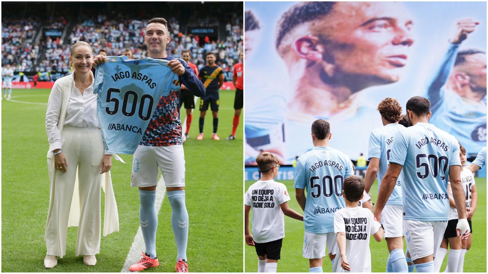 Homenaje del celtismo a Iago Aspas por sus 500 partidos