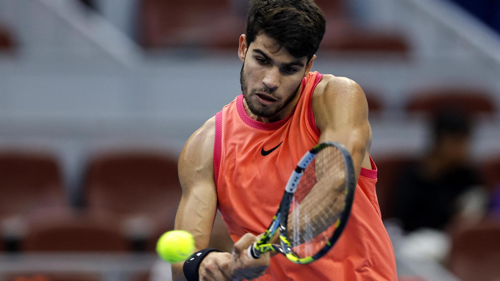 Carlos Alcaraz, durante el Open de China