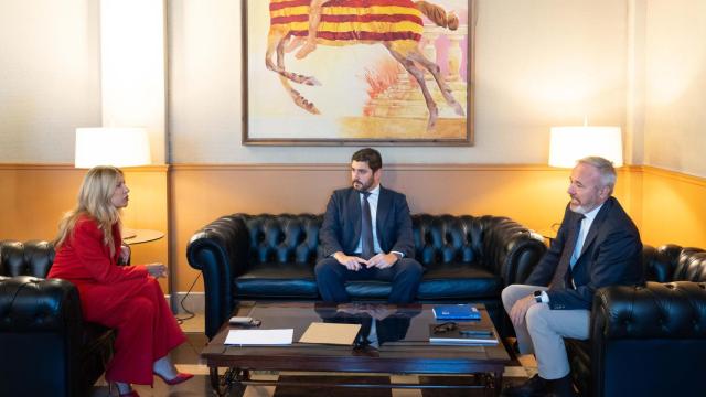 Vaquero, Nolasco y Azcón, este lunes durante la reunión.