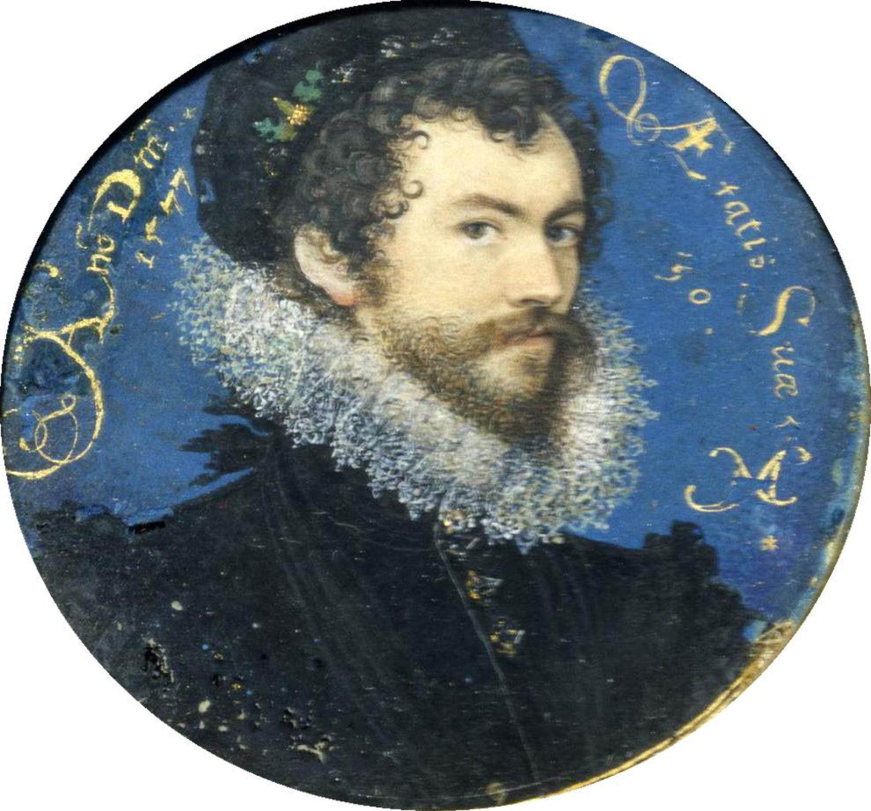 Nicholas Hilliard el autorretrato en miniatura más antiguo que se conoce 1575_via wikimedia commons