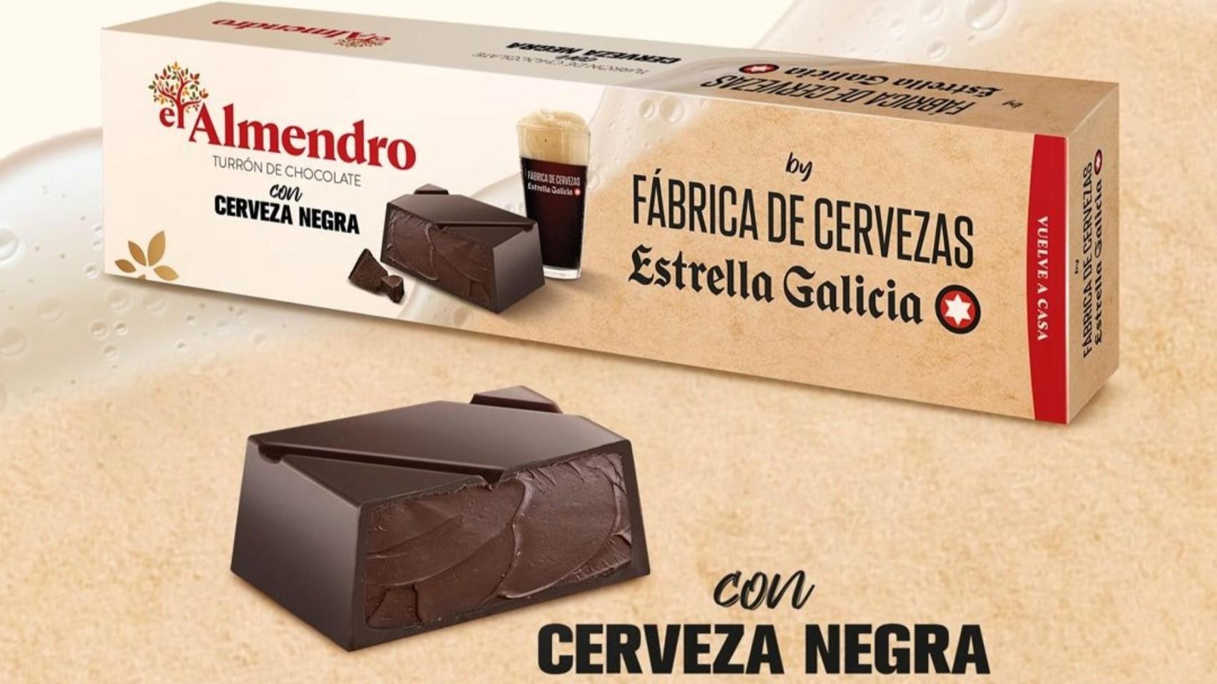 Estrella Galicia se alía con El Almendro para crear un turrón de chocolate con cerveza negra