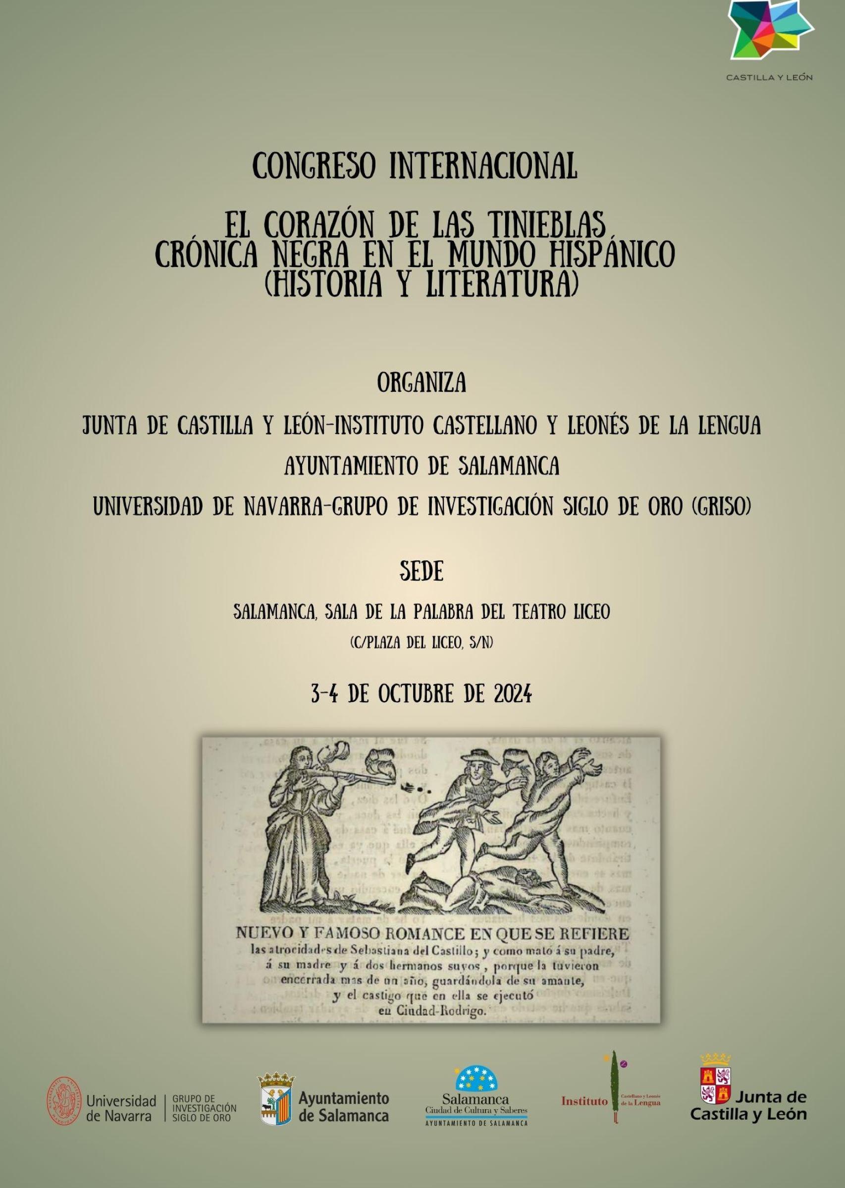 Cartel. Congreso 'El corazón de las tinieblas' Salamanca