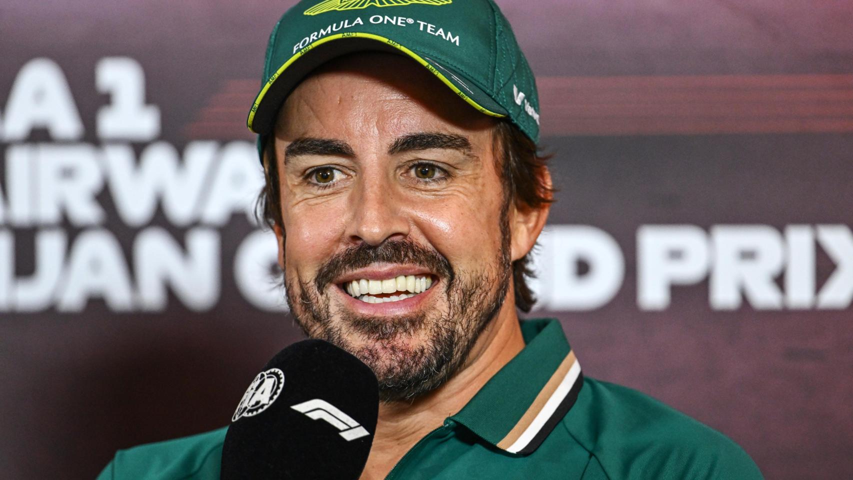 Fernando Alonso, durante una rueda de prensa en el GP de Azerbaiyán de F1 2024