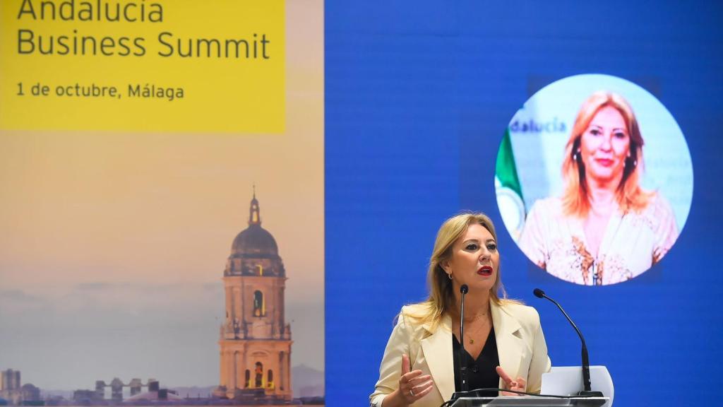 La consejera Carolina España durante su intervención.