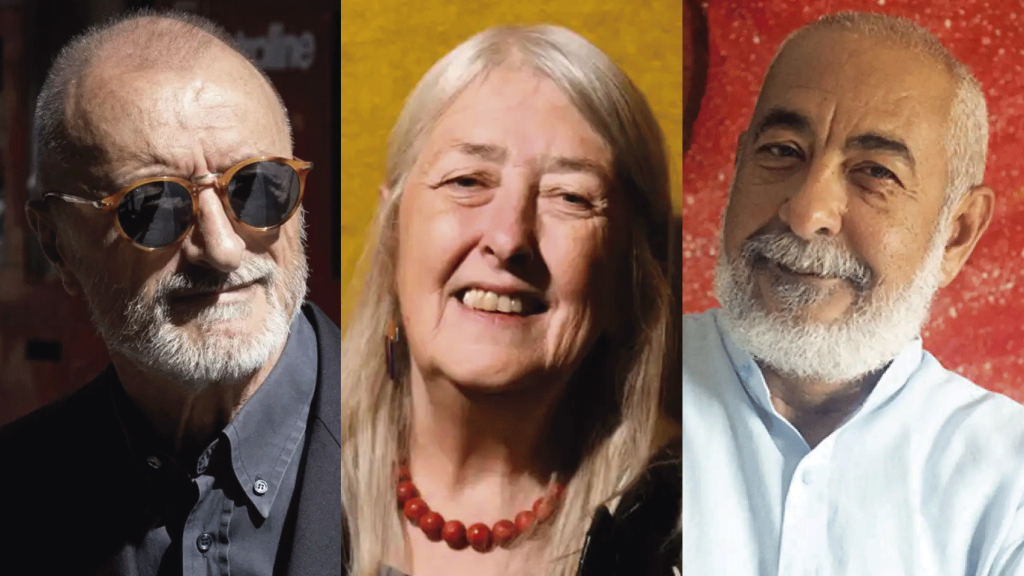 Los escritores Arturo Pérez-Reverte, Mary Beard y Leonardo Padura.