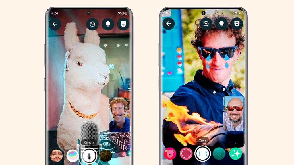 Filtros en videollamadas de WhatsApp