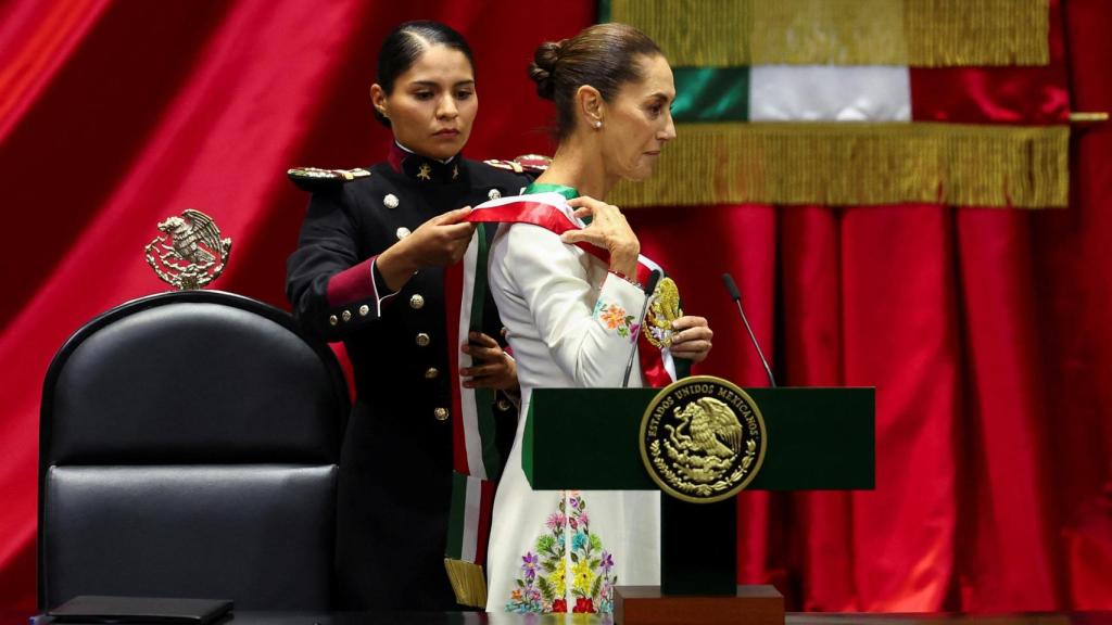 La nueva presidenta de México, Claudia Sheinbaum, este martes durante su toma de posesión.