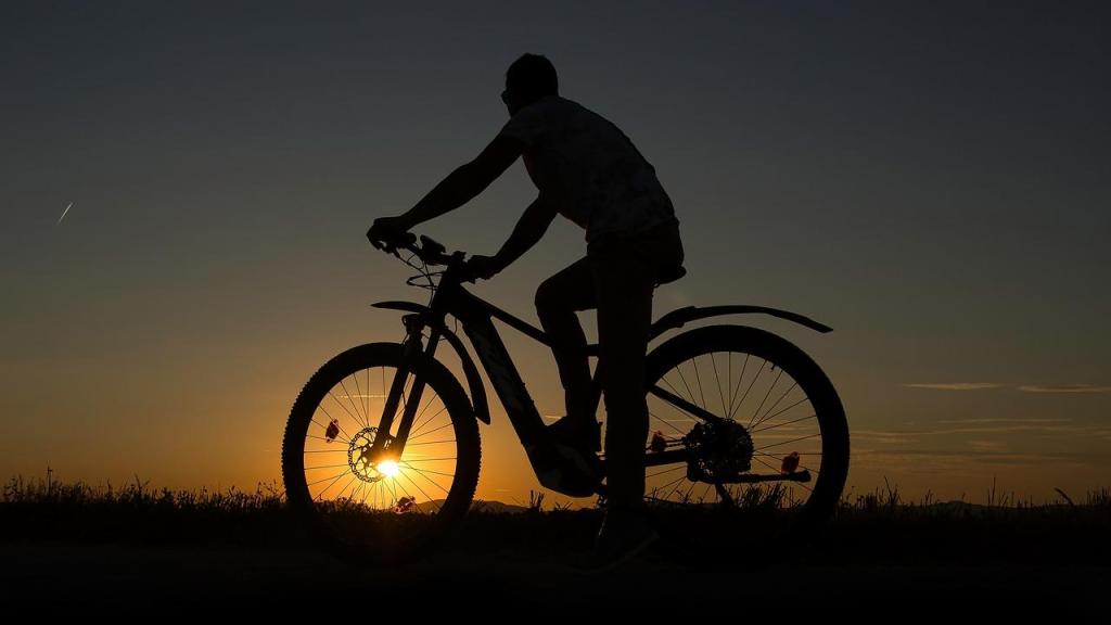 Imagen de archivo de un individuo en una bicicleta de montaña.