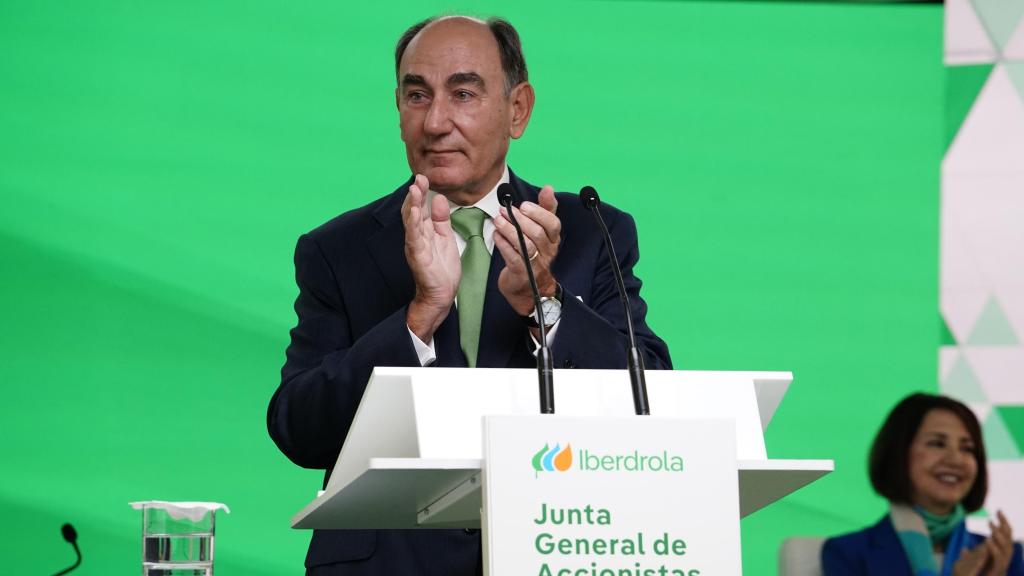 El presidente de Iberdrola, Ignacio Galán, en la Junta de Accionistas en Bilbao.