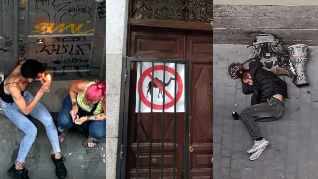 El consumo de drogas en la calle Balletas de Madrid.