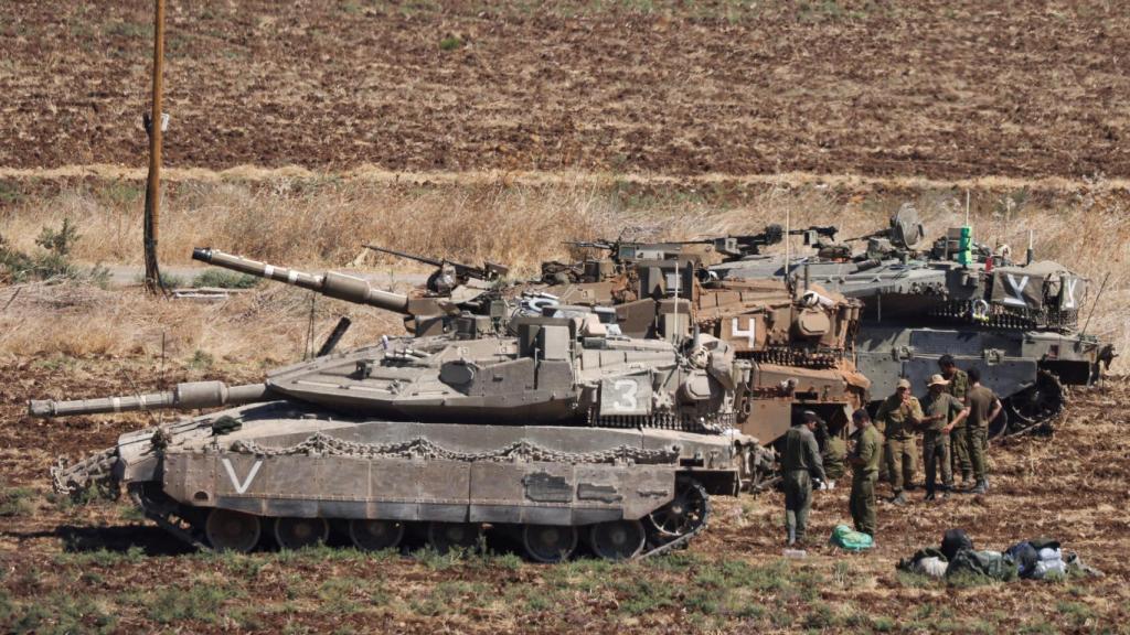 Tanques de las FDI en la frontera del norte de Israel.