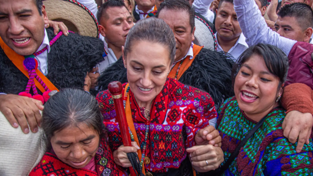 La presidente electa de México, Claudia Sheinbaum, en un acto con indígenas del sur de México, el pasado noviembre.