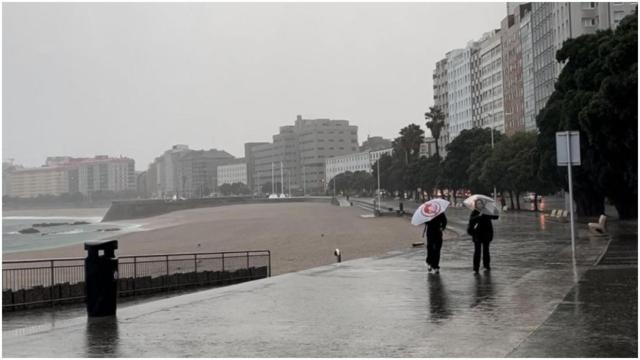 Día de lluvia en A Coruña