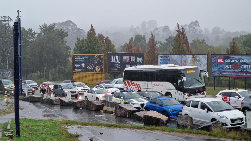 Imagen del atasco en la entrada de Conxemar.