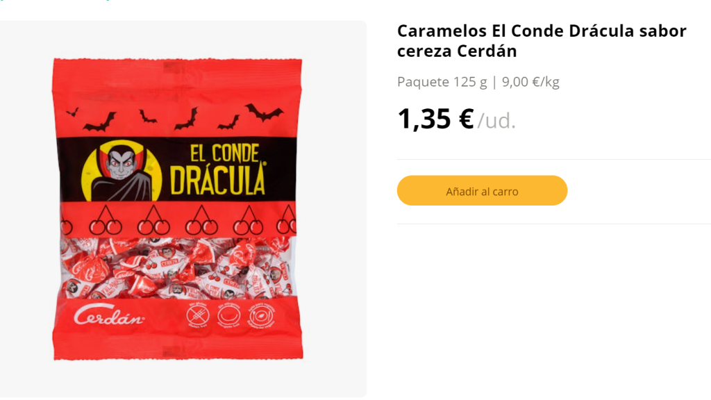 Caramelos El Conde Drácula.