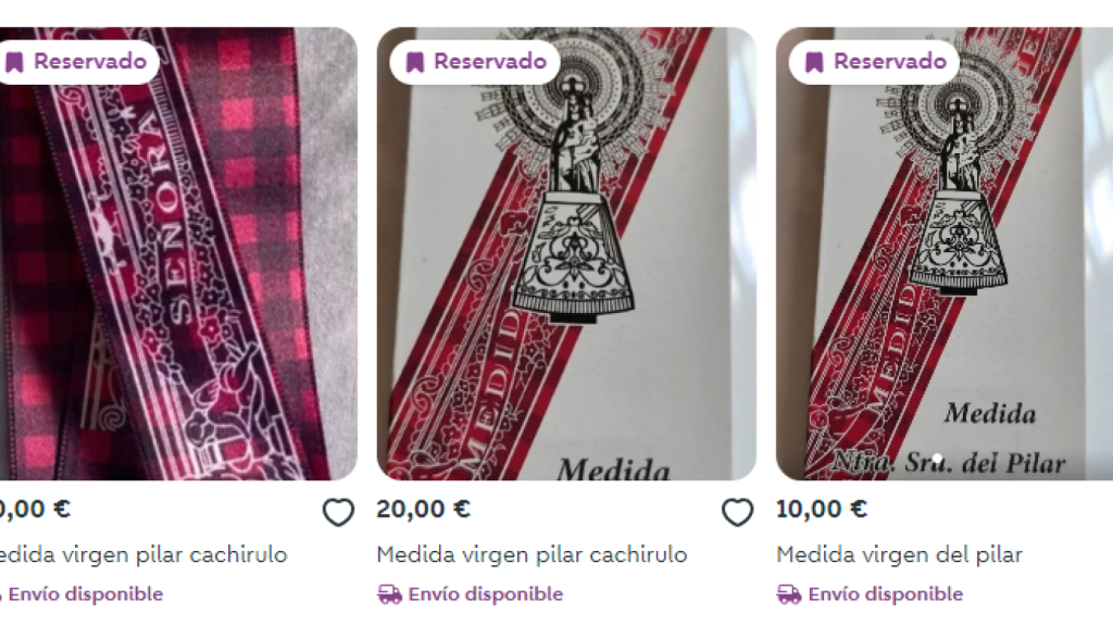 Las medidas de la Virgen del Pilar a la venta en Wallapop