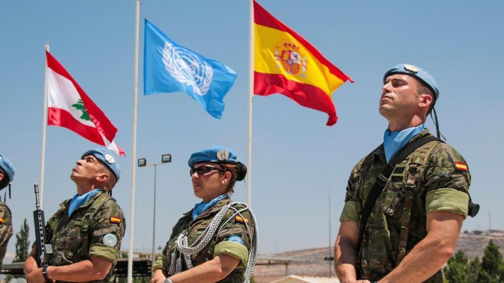 Militares españoles encuadrados en la misión UNIFIL de cascos azules de interposición en el sur del Líbano.