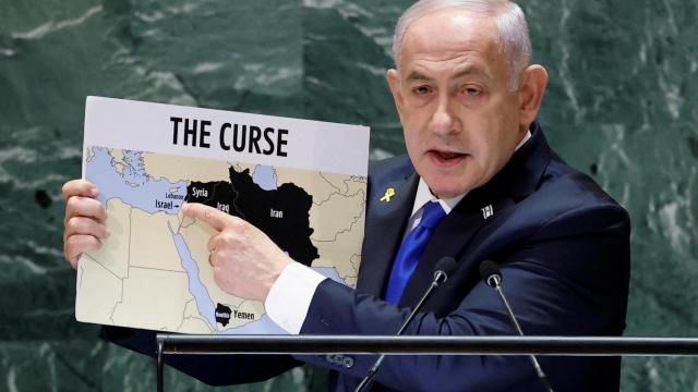 Benjamin Netanyahu, durante su intervención del viernes ante la Asamblea de la ONU.