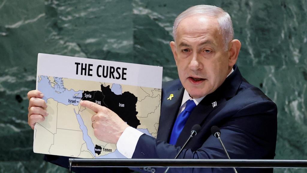 Benjamin Netanyahu, durante su intervención del viernes ante la Asamblea de la ONU.