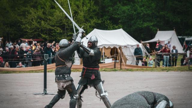 Representación de rey Jaume I en el mercado medieval, en una imagen de archivo.