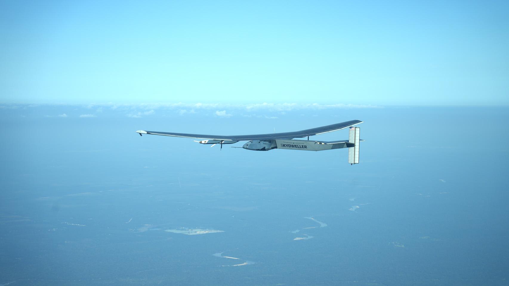 Dron Skydweller en pleno vuelo.