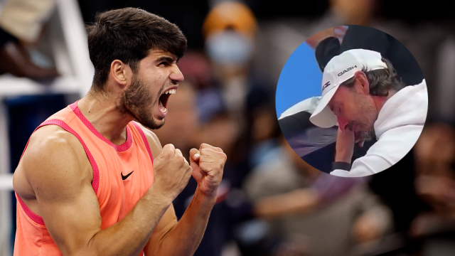 La emoción de Juan Carlos Ferrero tras la victoria de Carlos Alcaraz en el Open de China