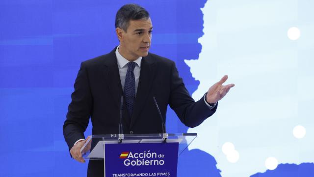 El presidente del Gobierno, Pedro Sánchez, este jueves en la EOI.