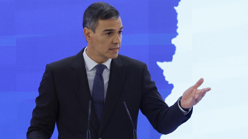 El presidente del Gobierno, Pedro Sánchez, este jueves en la EOI.