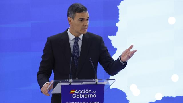 El presidente del Gobierno, Pedro Sánchez, este jueves en la EOI.