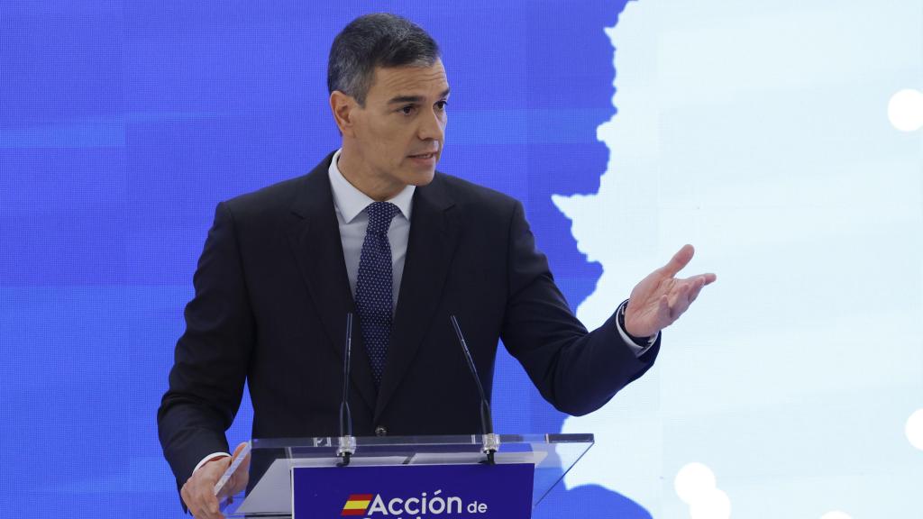 El presidente del Gobierno, Pedro Sánchez, este jueves en la EOI.