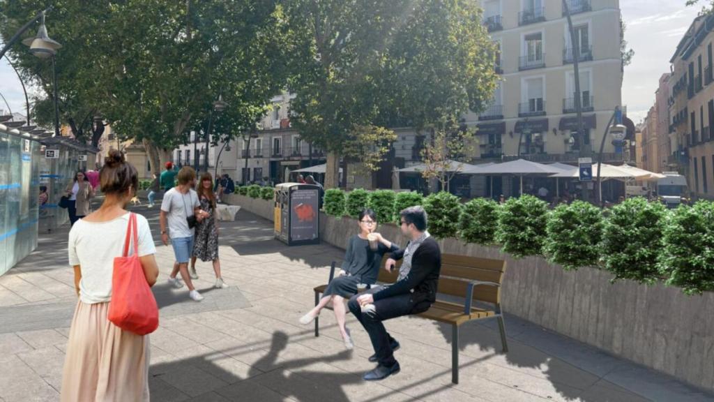 Render de la plaza de Tirso de Molina en el que se ve cómo quedará tras su rehabilitación.