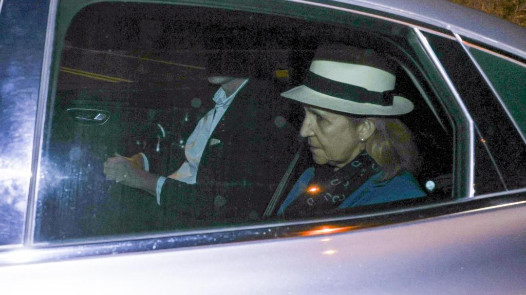 La infanta Elena, llegando a la casa de Pedro Campos, este pasado jueves.