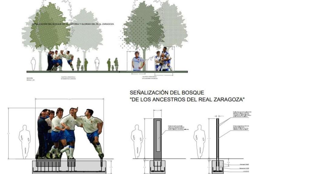 Así quedaría el denominado Bosque de los ancestros del Real Zaragoza