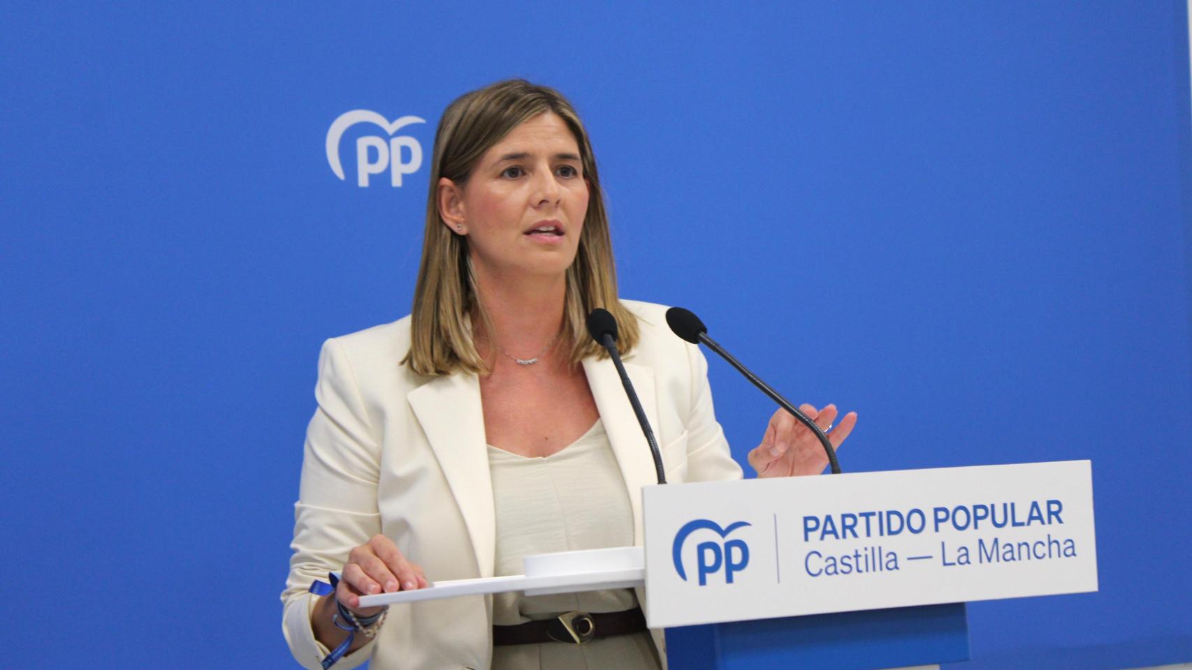 Carolina Agudo en rueda de prensa.