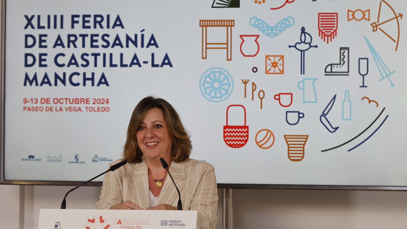 La consejera de Economía, Empresas y Empleo, Patricia Franco, durante la presentación de Farcama 2024.