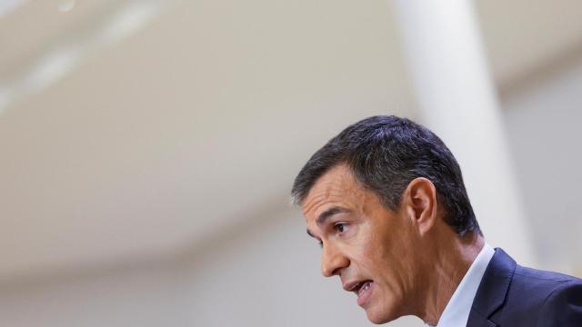 Pedro Sánchez durante una rueda de prensa.