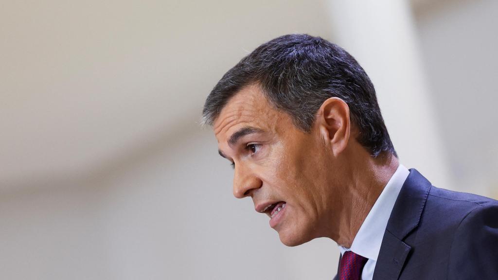 Pedro Sánchez durante una rueda de prensa.