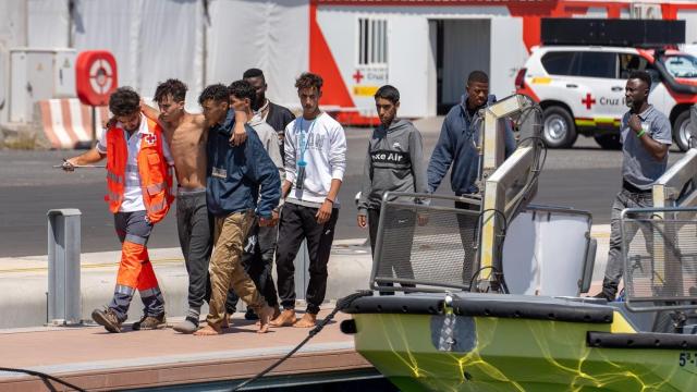 Inmigrantes llegados en patera el pasado 18 de septiembre a la isla de Lanzarote.