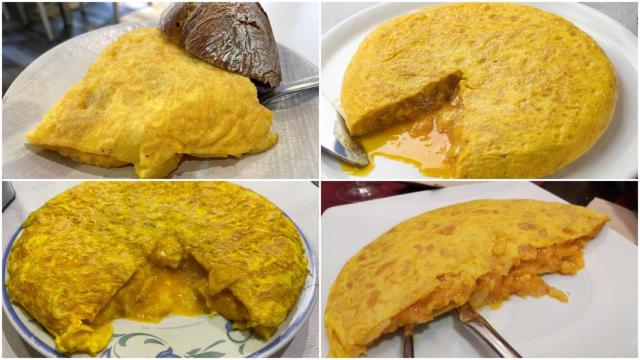 Collage de diferentes tortillas de A Coruña