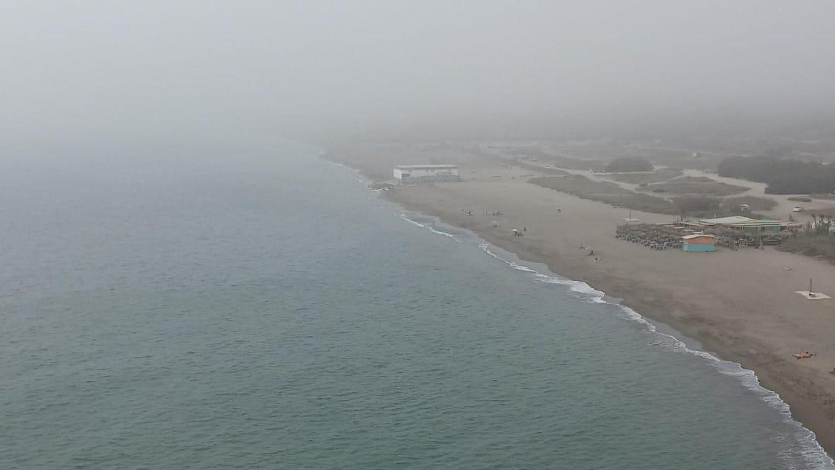 La playa de Guadalmar esta mañana.