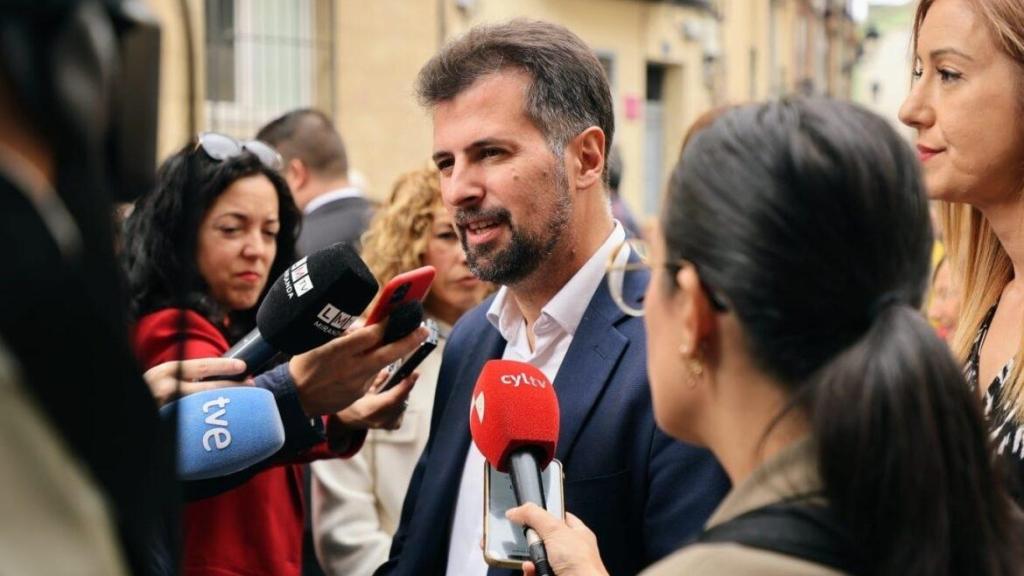 El secretario general del PSOE en Castilla y León, Luis Tudanca, en un acto reciente en Miranda de Ebro (Burgos).