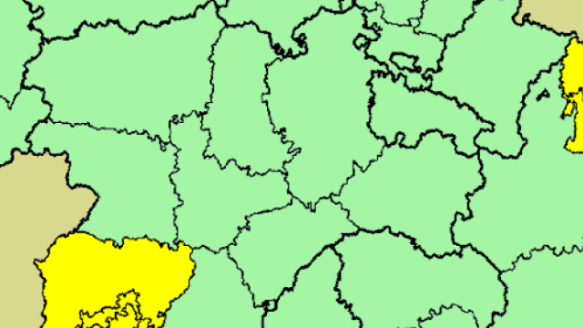 Imagen de la alerta amarilla activada por la Aemet