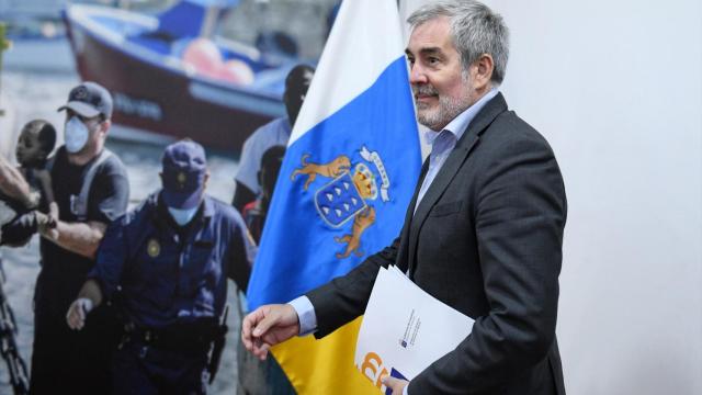 El presidente de Canarias, Fernando Clavijo, durante una rueda de prensa ofrecida el pasado 18 de septiembre.