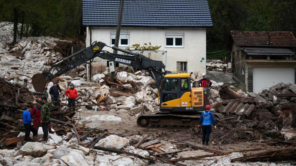 Daños ocasionados por las graves inundaciones en Bosnia.