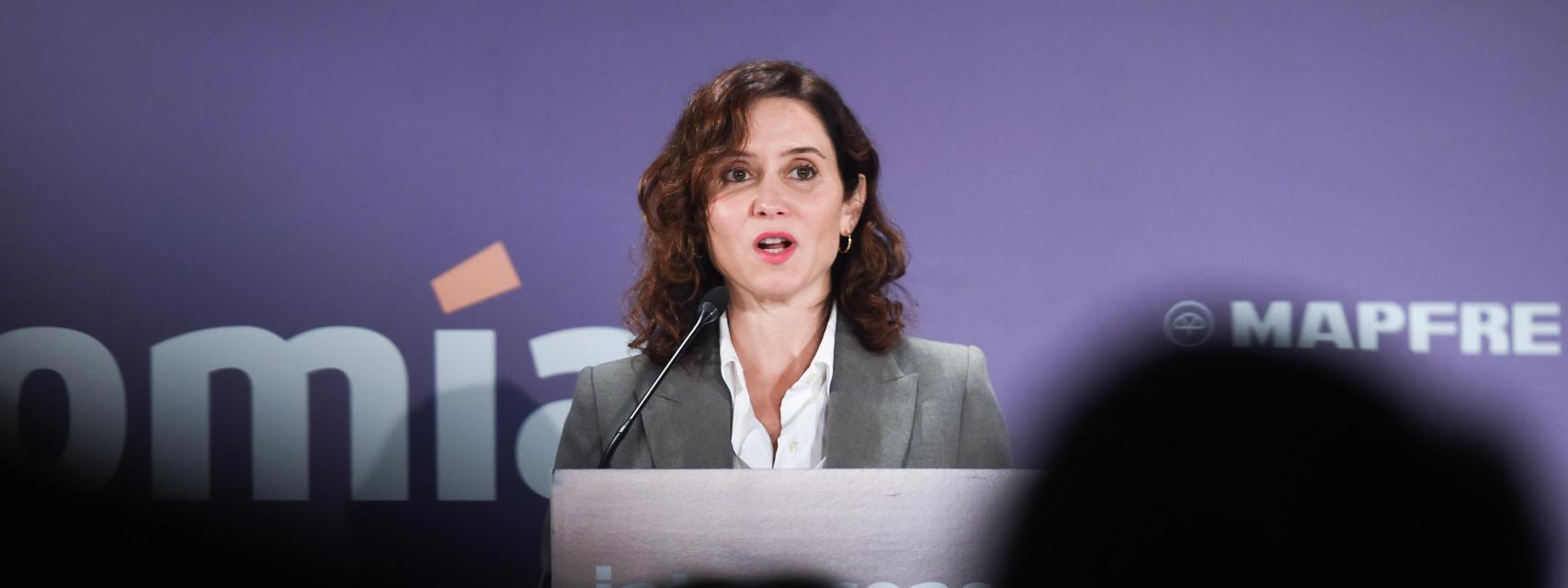 La presidenta de la Comunidad de Madrid, Isabel Díaz Ayuso